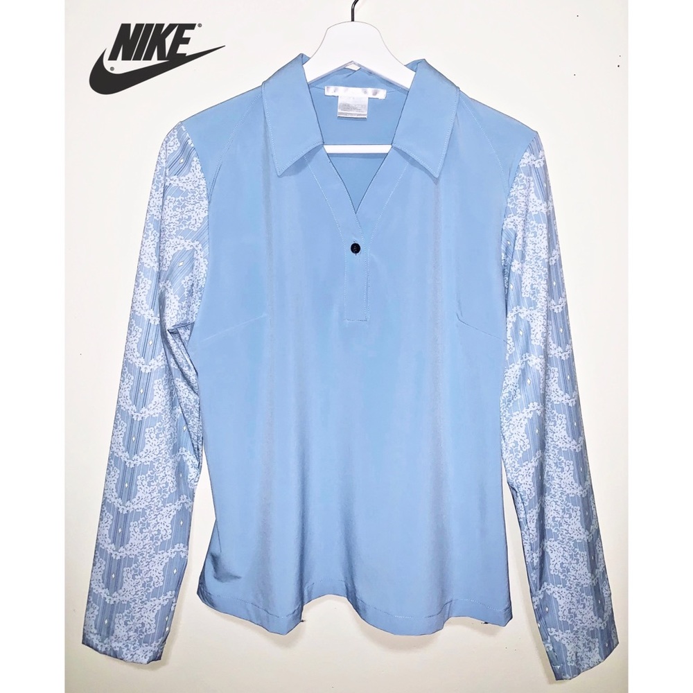NIKE Light Blue Dri-Fit Long Sleeve Shirt